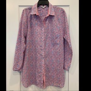 Victoria’s Secret Red & Blue Floral Sleep Shirt